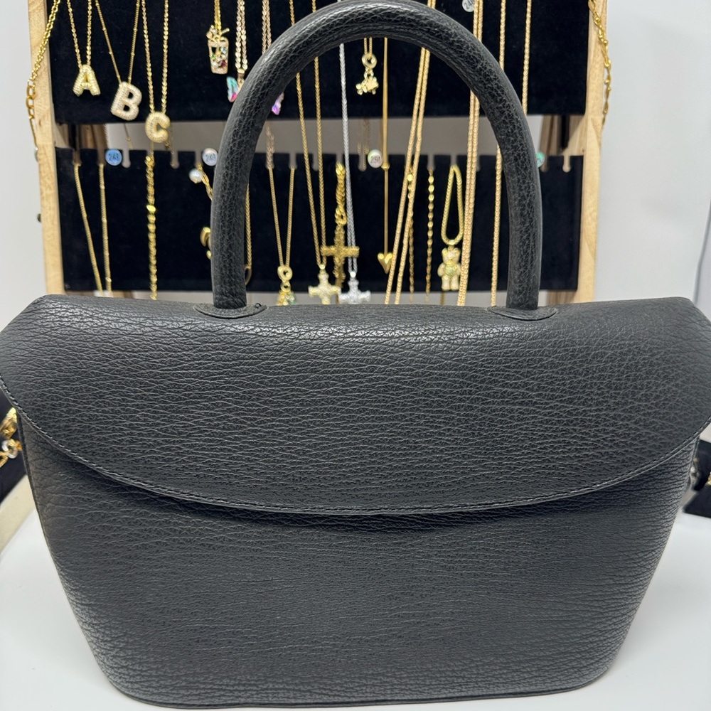 JRA  Certified Japanese Black Leather Women's Shoulder Bag